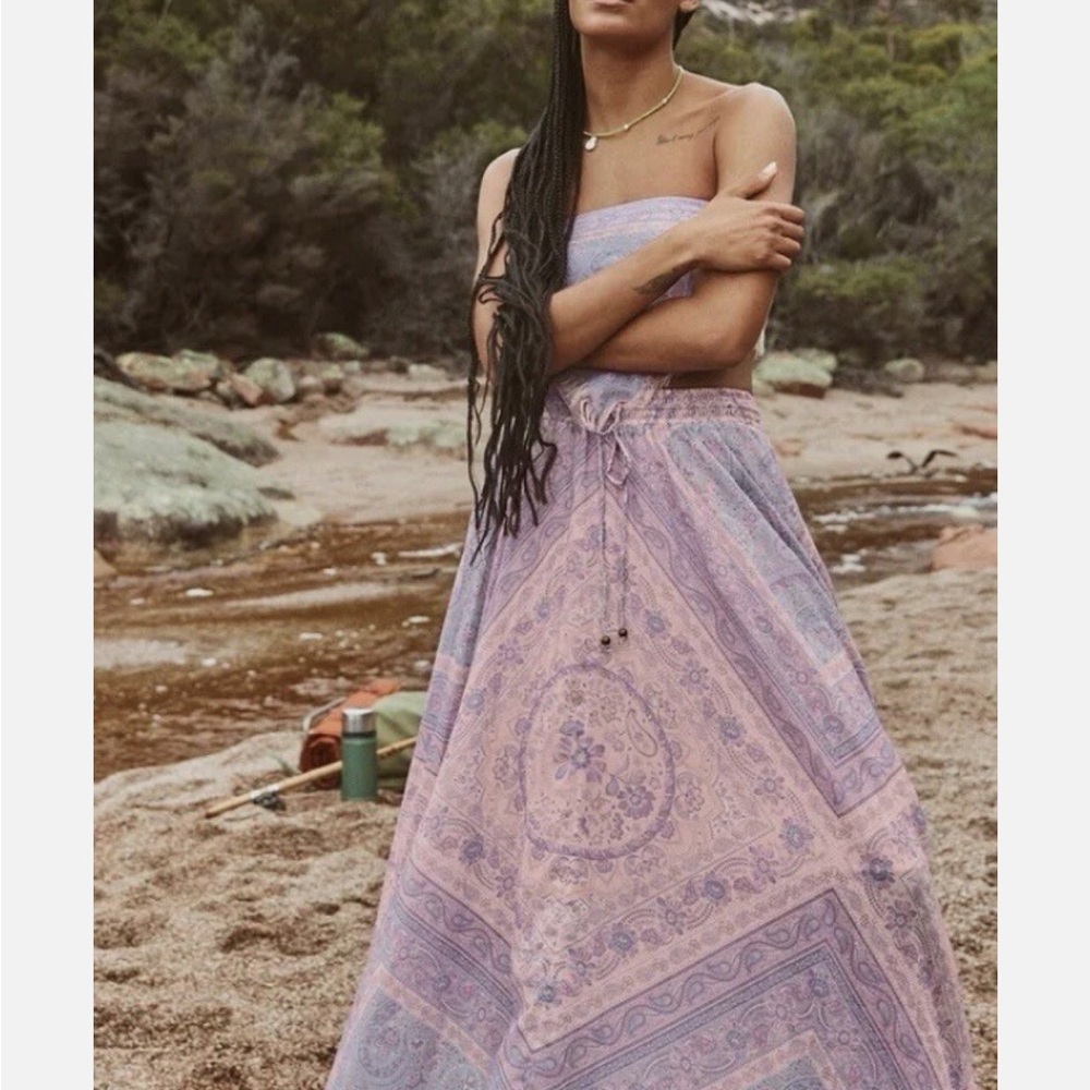 Spell Lavender and Peach A-Line Skirt